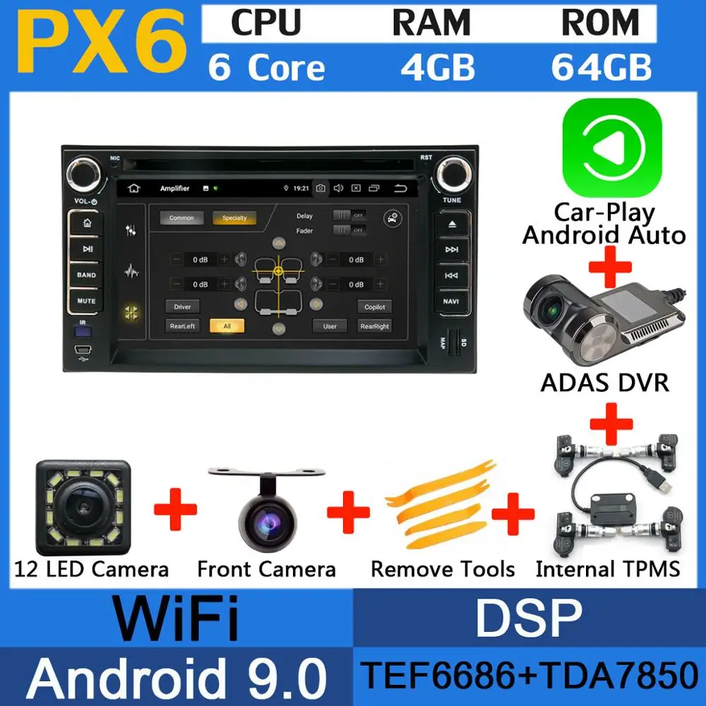PX6-CarPlay-ADAS-TMS Восьмиядерный 4G+ 64G Android 9,0 5 USB порт для Kia Cerato S port age Sorento Rondo Carens Magentis Optima автомобильный Радио gps Navi DSP - Цвет: PX6-CarPlay-ADAS-TMS