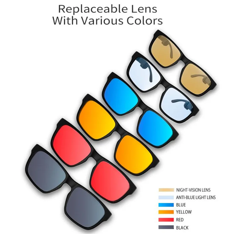 구매 스마트 선글라스 2 In 1 무선 블루투스 헤드셋 BT5.0 음악 안경 야외 사이클링 안경 스포츠 헤드폰 마이크 포함