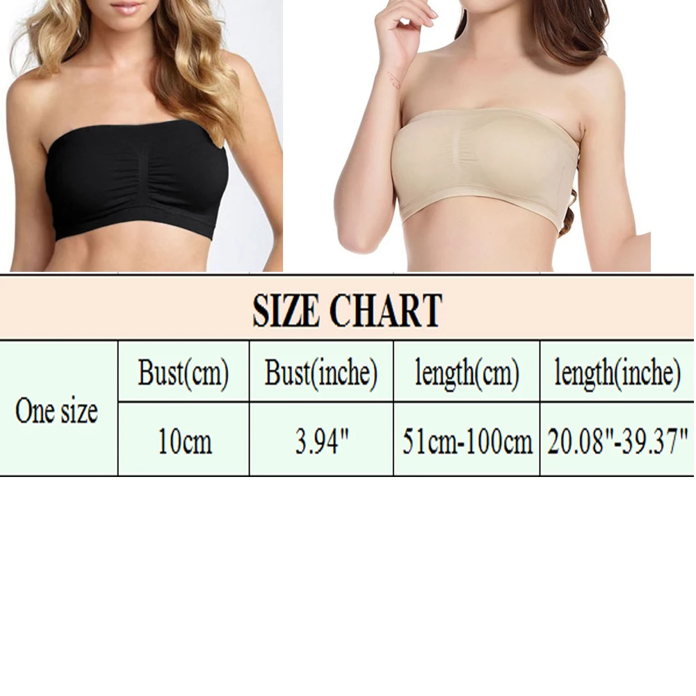 New Women Underwear Sexy Solid Lingerie Seamless Strapless Bra Bandeau Fits Fashion Tube Top Sports Bra Breathable Sleep Bra