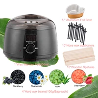 hair removal waxing melt machine kit waxing warmer pot set electric temperature display paraffin heater with 4 flavor wax beans
