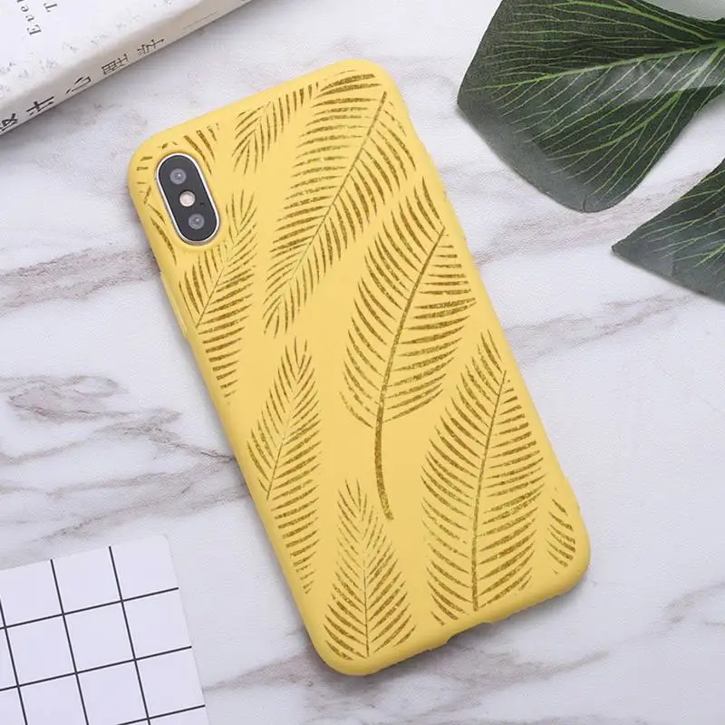 

Golden leaf flower love leopard print luxury Phone Case Candy Color for iPhone 6 7 8 11 12 s mini pro X XS XR MAX Plus