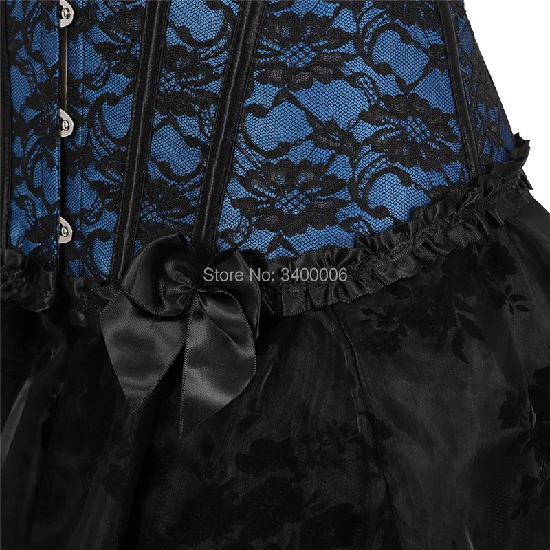 

Corset Dress Sexy High and Low Skirt Tulle Long Lace Corselet 0verbust Bustier Gothic Korsett Victorian Halloween Plus Size