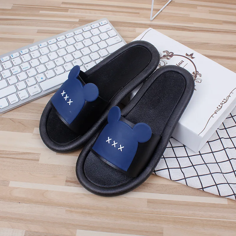 Женские тапочки с головой медведя женские летние Нескользящие домашние милым