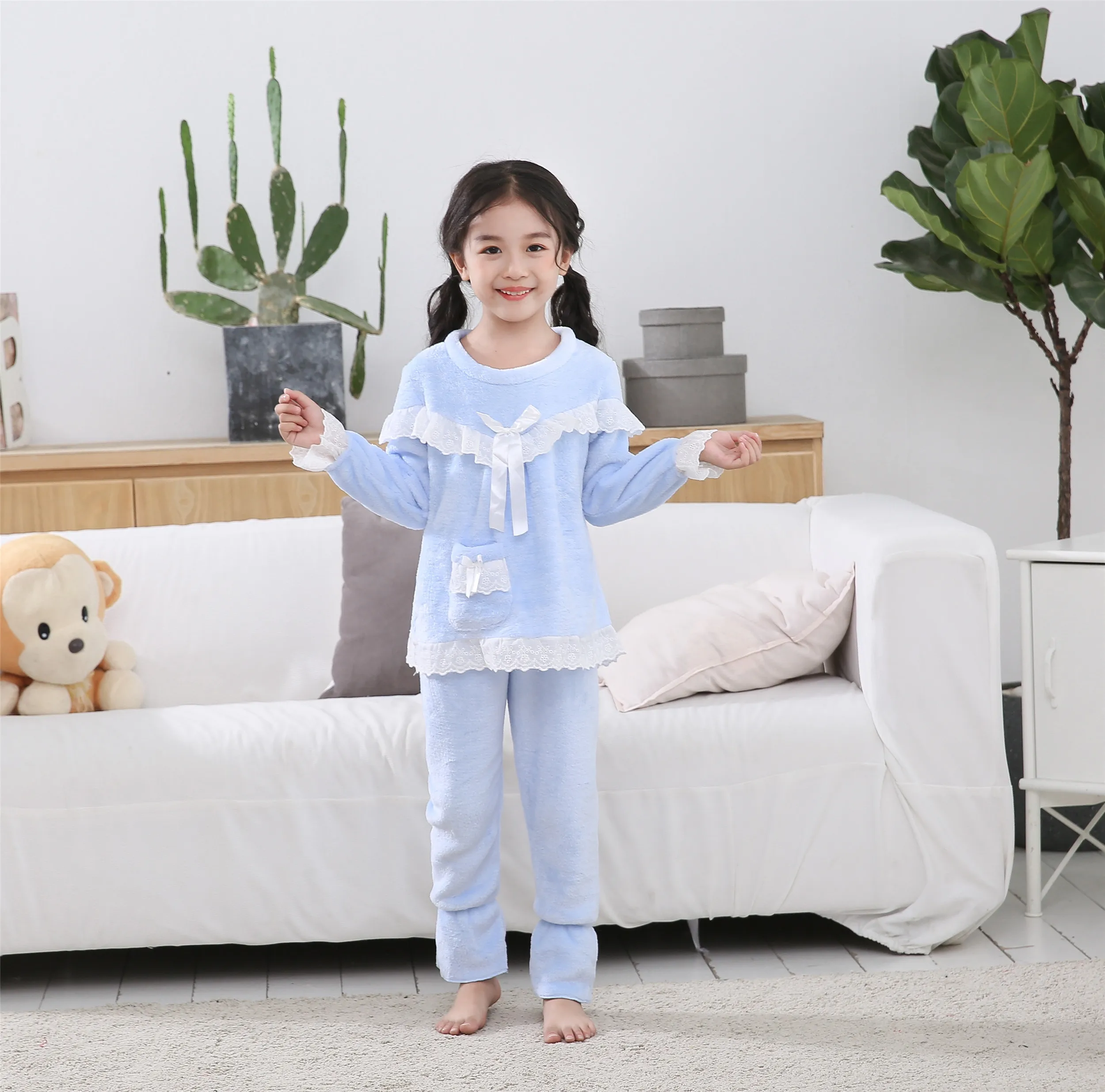 4 Mother and Daughter Clothes Adult Christmas Pajamas for Girl Autumn Winter Warm Flannel Pajamas Family Matching Outfits Set - Цвет: 4