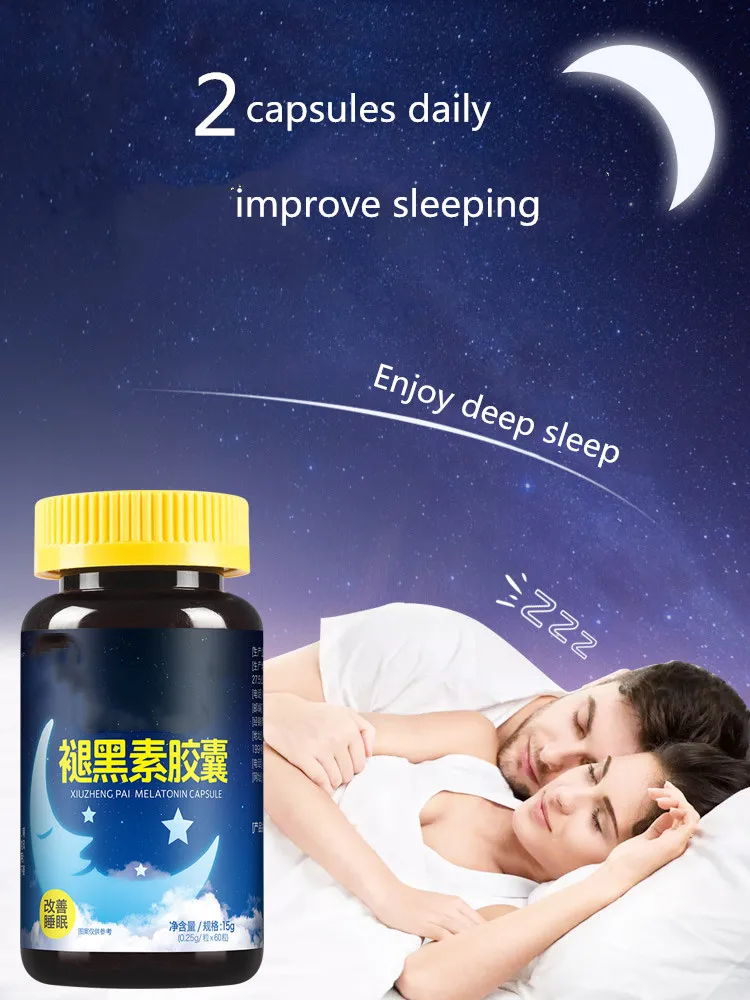 

60pcs/bottle X 3bottle ,Improve sleep melatonin soothe the sleep to fade melanin 3 bottles a cycle
