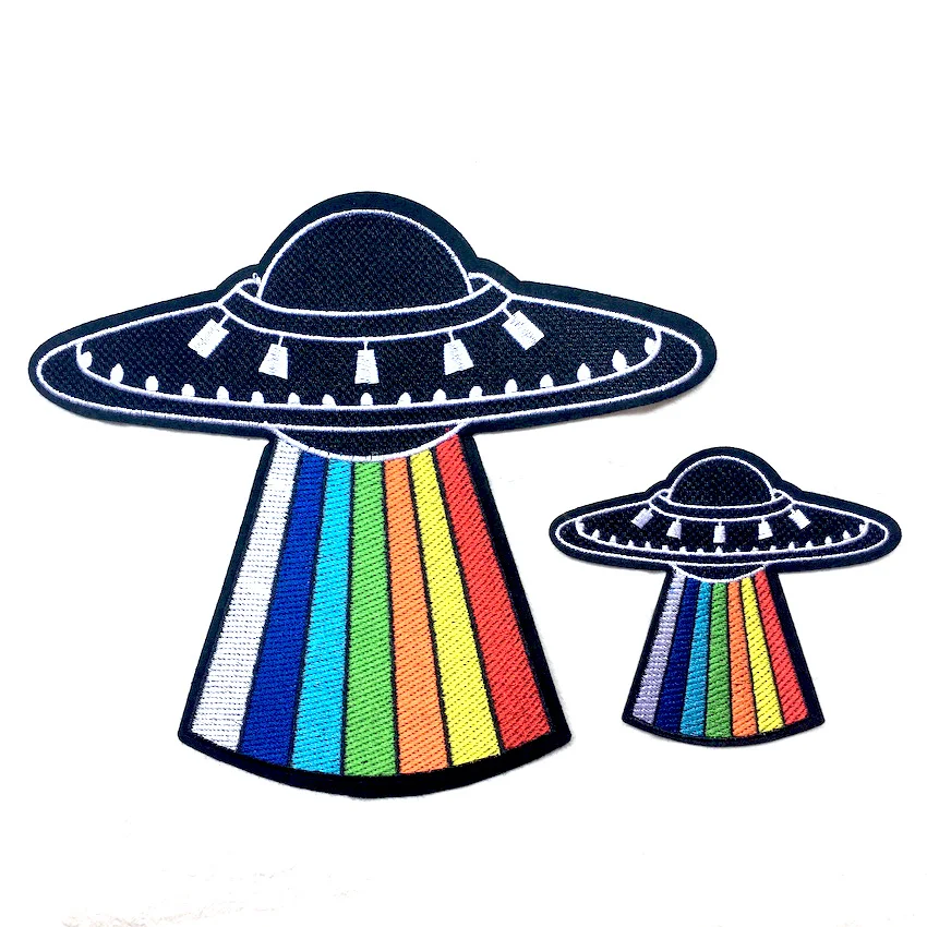 Оптовая продажа модные крутые аппликации НЛО с вышивкой утюгом аппликация для