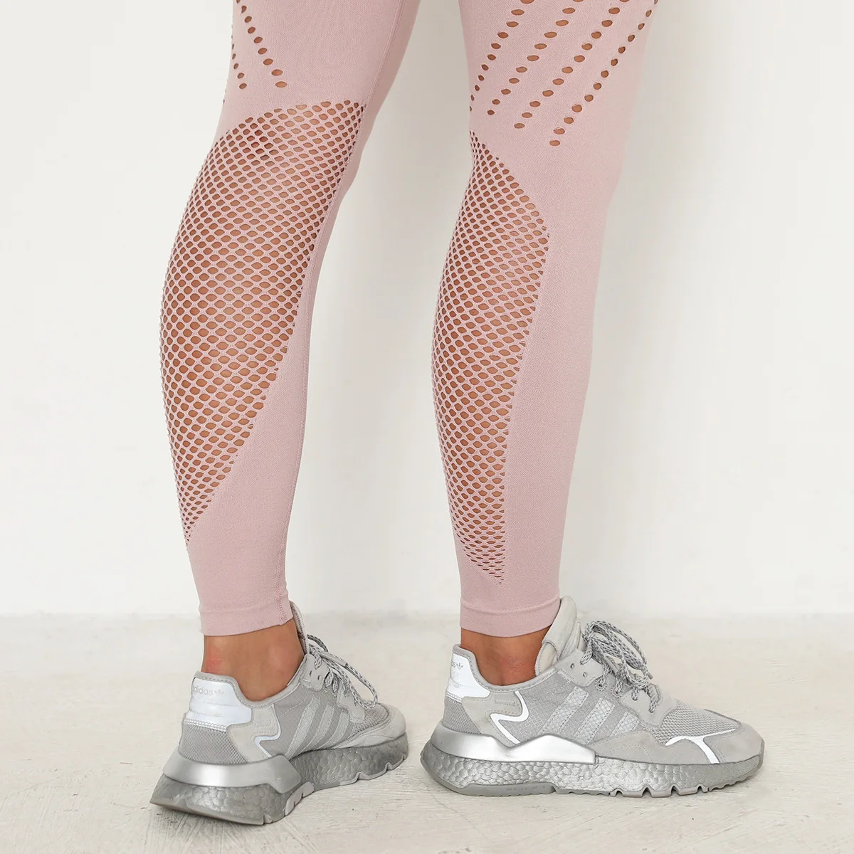 NORMOV Casual High Waist Mesh Stitching Woman  Leggings Sports Large Size  Pants Fitness Leggings Women New Sexy Pants