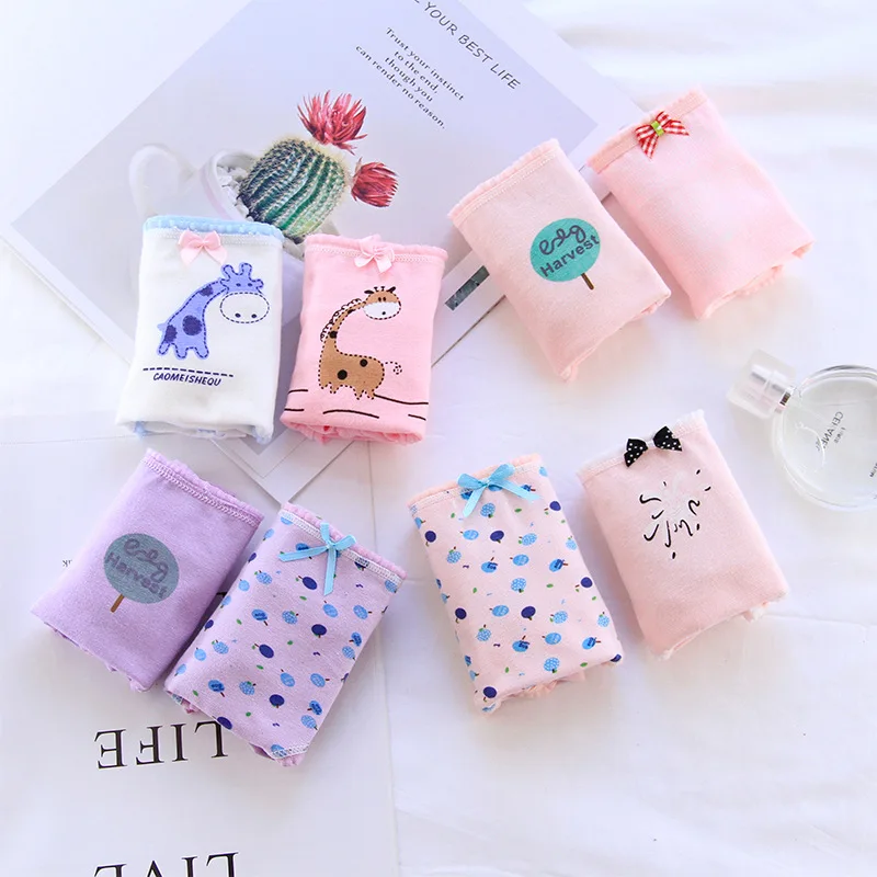 

2021 new women's panties, cotton women's panties, cartoon print cute panties, women's cotton crotch panties
