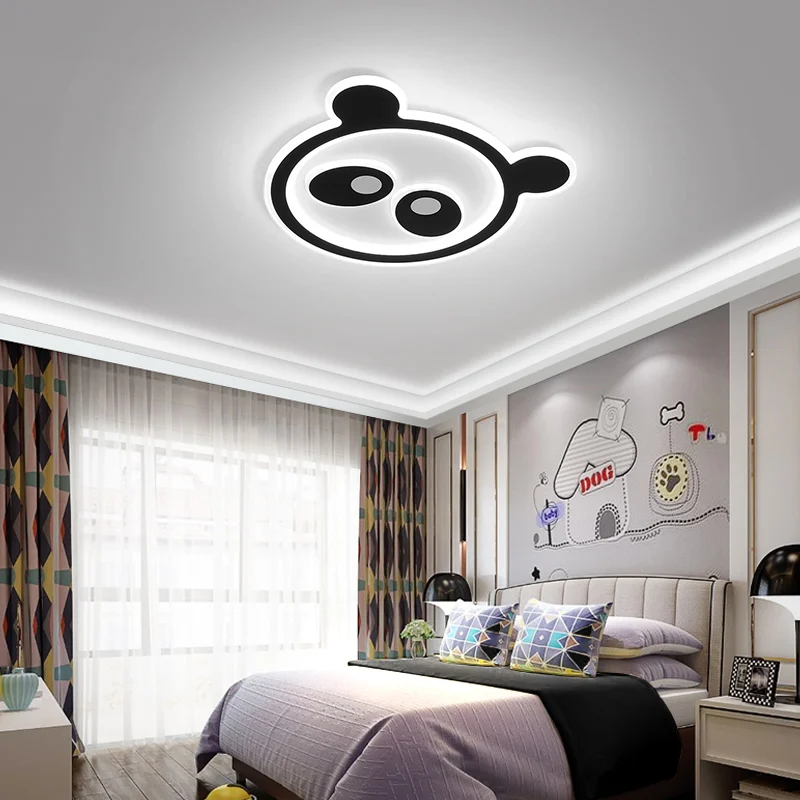 Мультяшные животные панда Светодиодная потолочная лампа для детской спальни