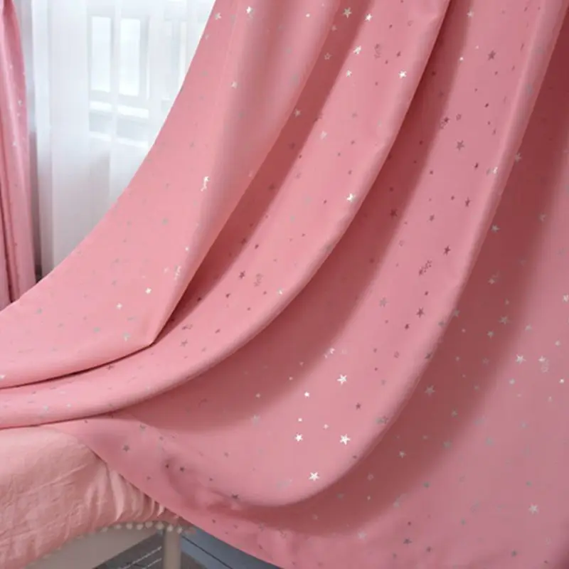 Color 2 Cloth Блестящие звезды детская ткань шторы для детей мальчик девочка спальня гостиная синий/розовый ночные шторы на заказ драпировка wp123#30 - Цвет: Color 2 Cloth