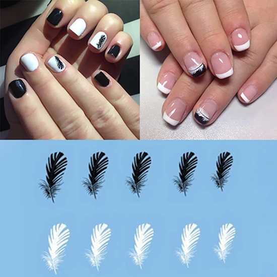2 шт. наклейки с перьями для дизайна ногтей | Красота и здоровье