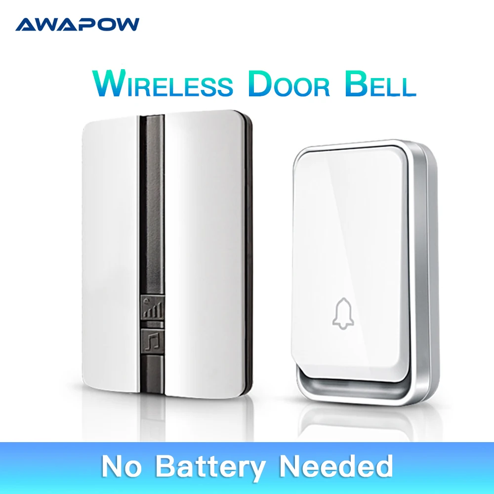 

Self Powered Wireless Waterproof Doorbell Without Battery 51 Ringtones Smart Home Doorbell LED Light Receiving Prompt Doorbell