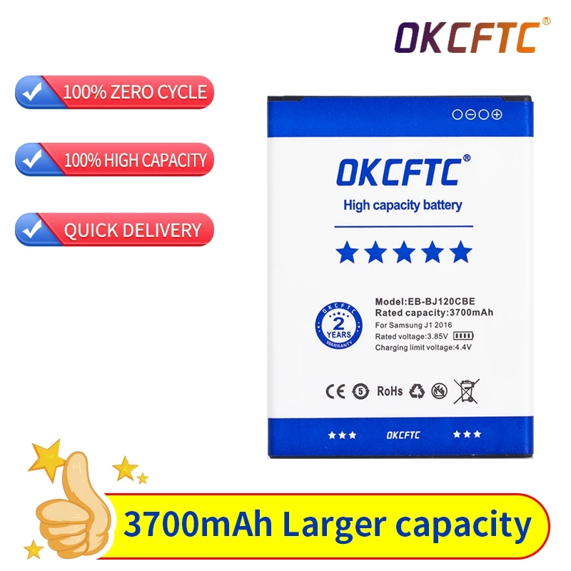 

3700mAh Rechargeable Battery For Samsung Galaxy J1(2016) J5 Version J120 J120F J120A J120T Smart Phone Battery EB-BJ120CBE