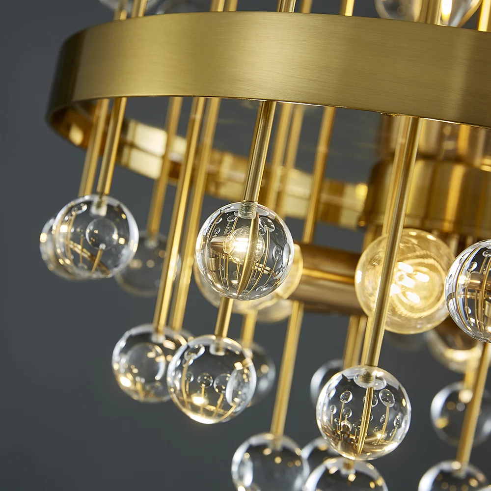 Роскошная Современная хрустальная люстра для гостиная золото домашнее