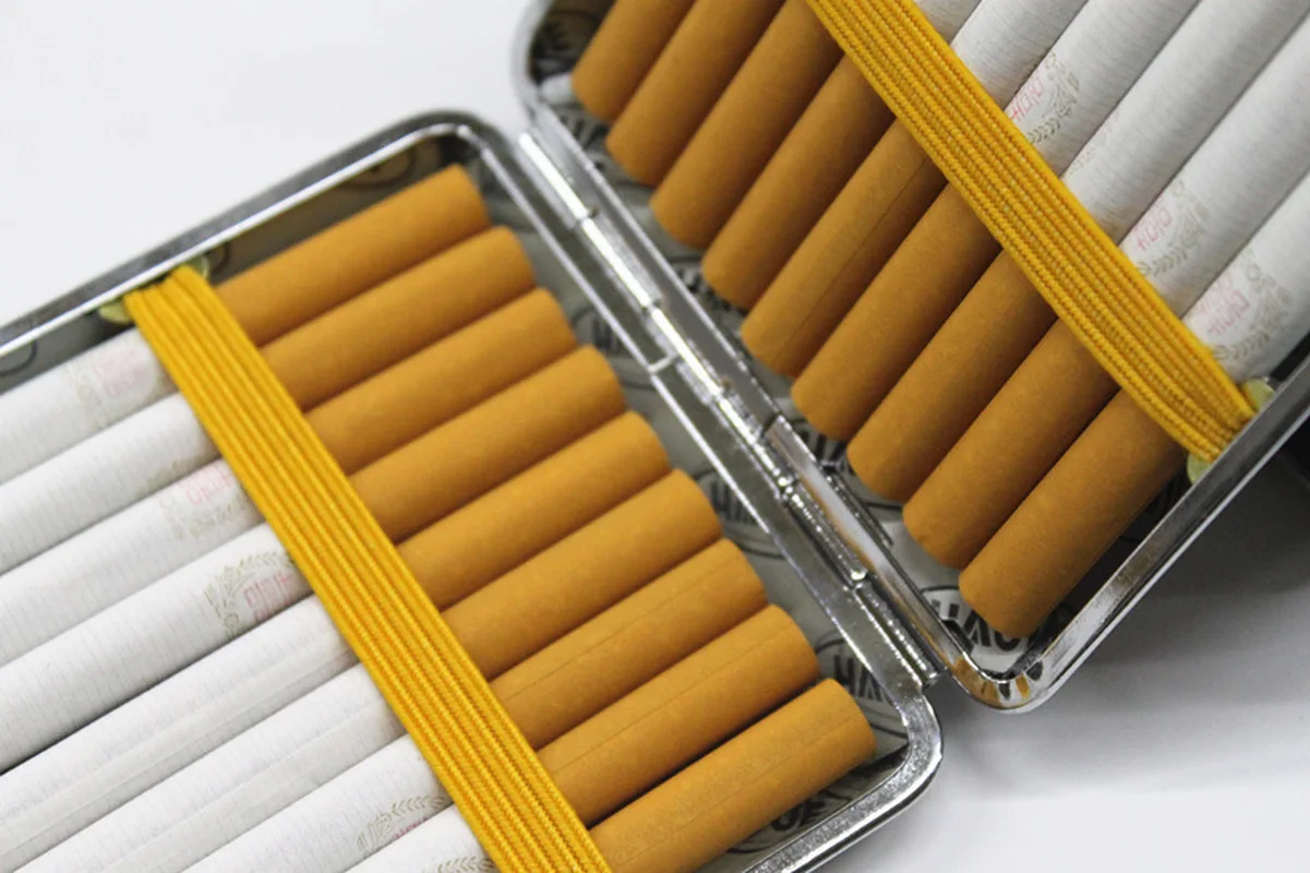 Креативный кожаный чехол для сигарет с 20 палочками и резиновой лентой Подарочная