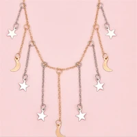 star and moon chain single layer necklace creative temperament