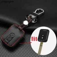 jingyuqin replacement remote car key shell leather case fob keyless entry 2 button for qashqai nissan micra navara almera note