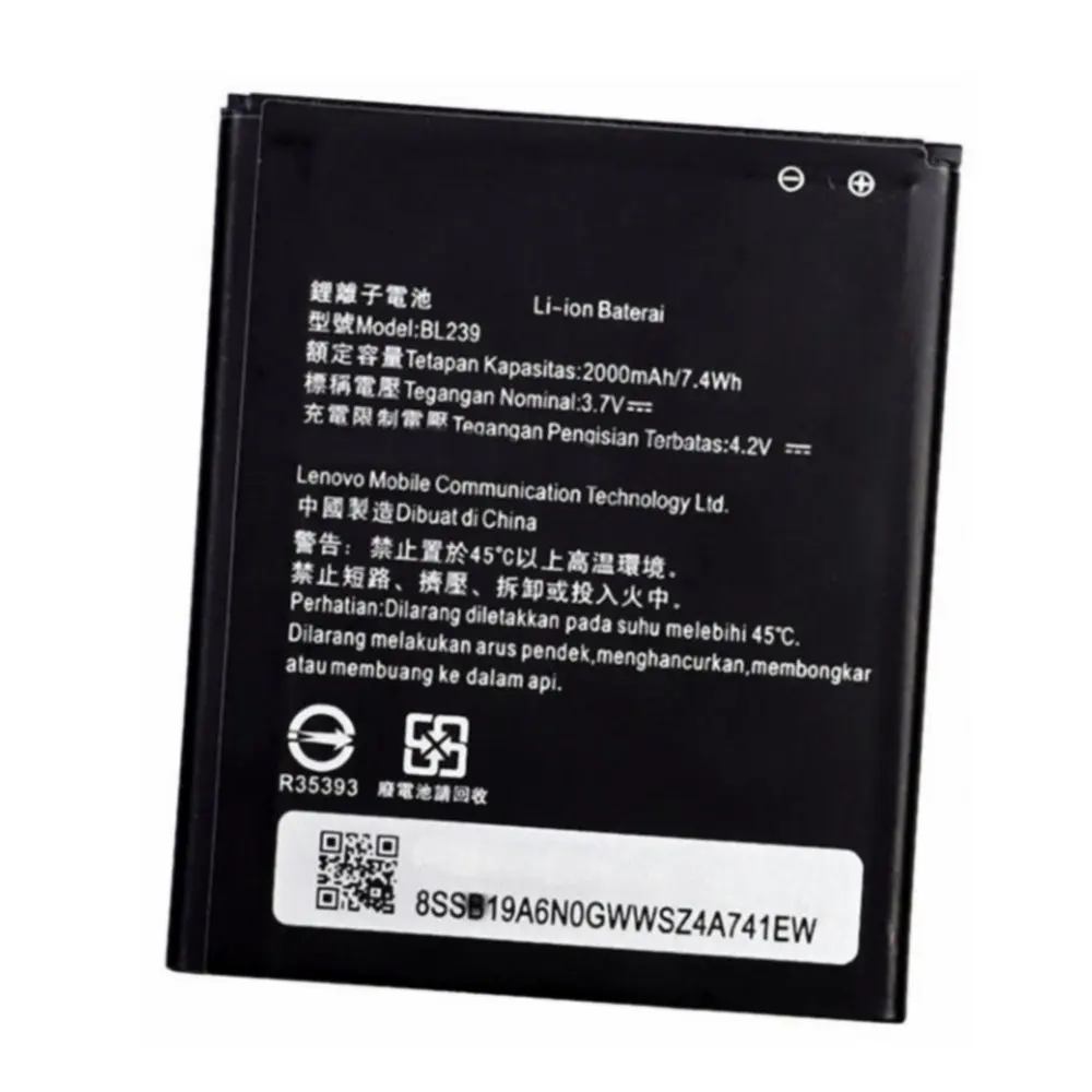 Оригинальный аккумулятор BL239 2000 мАч для Lenovo A399 A330E аккумуляторы сотовых