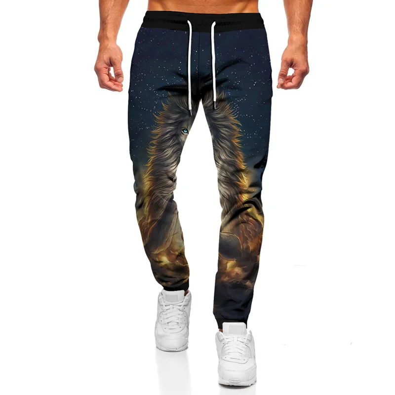 

Spring and Autumn New 3D Lion Print Men's Pants Loose Casual Pants Outdoor Jogging All-match Sports Pants Men's Streetwear