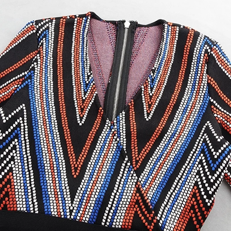 Новинка 2020 года: Шикарное роскошное жаккардовое мини-платье с геометрическим