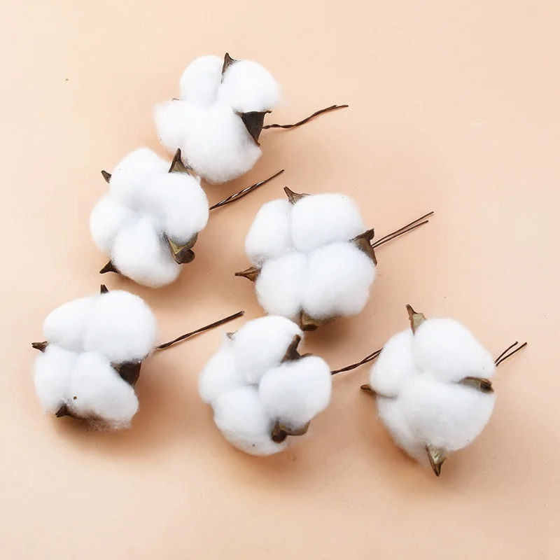 Fake flower Home Decor Christmas Diy Gifts White Cotton Artificial Flowers Decorative 10PCS | Дом и сад