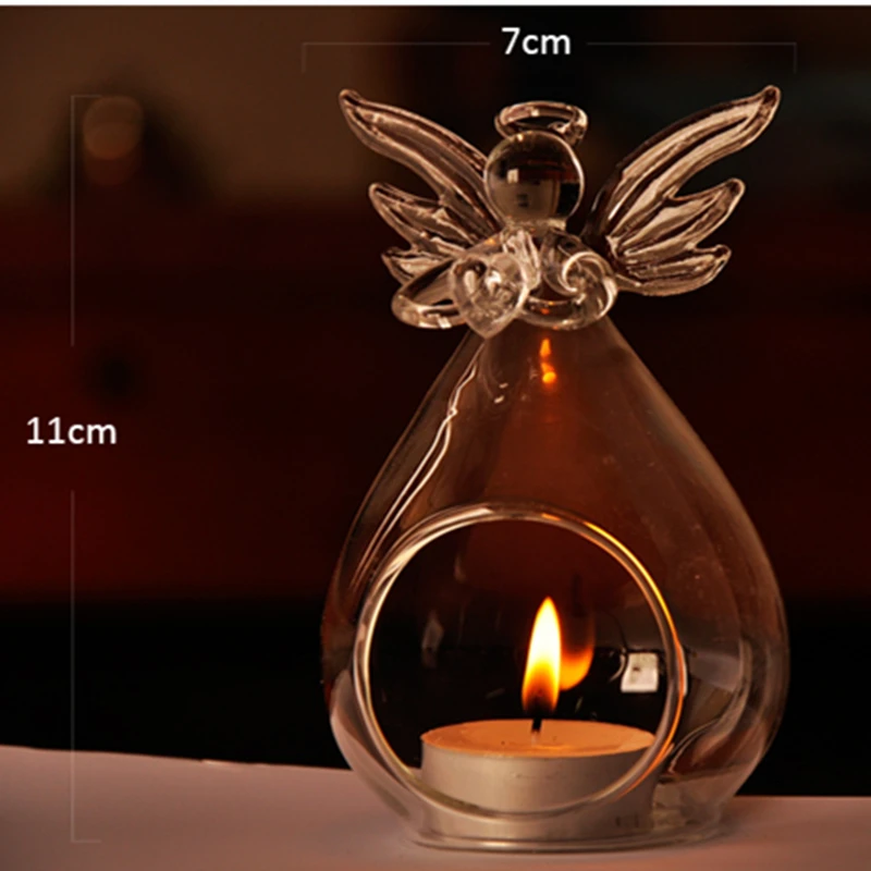 Дом украшения стекло ангел ваза для цветов свадебный декор подсвечник