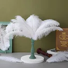 Белые страусиные перья для рукоделия, 10 шт., свадебное украшение, аксессуары для рукоделия, центральные части стола, декор для карнавала, плюмаса
