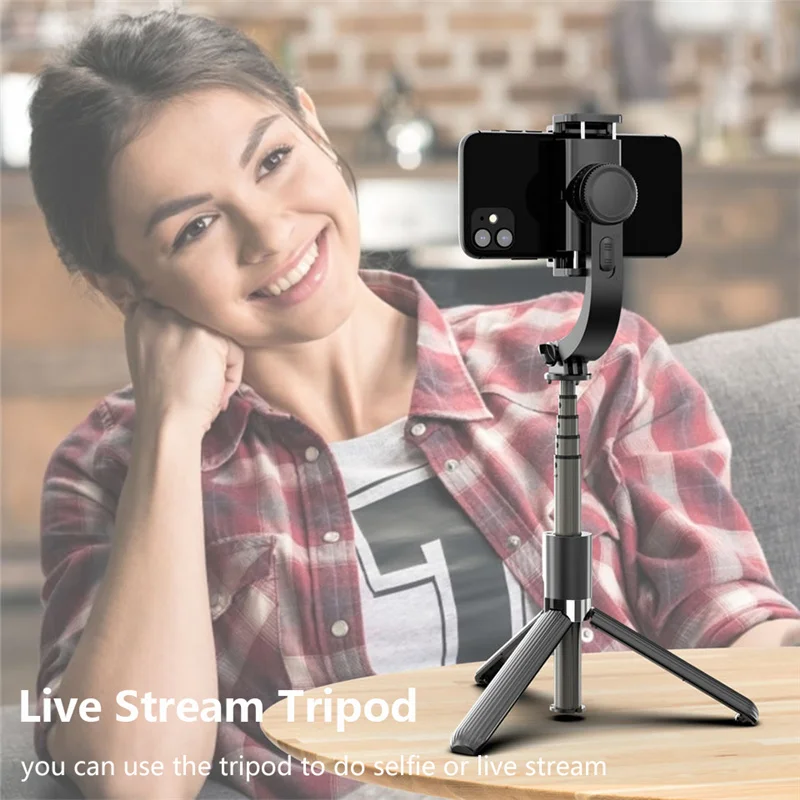 

2021 Bluetooth Handheld QI Gimbal Stabilizer Mobile Phone Selfie Stick Holder Adjustable Selfie Stand For iPhone/Huawei/Samsung