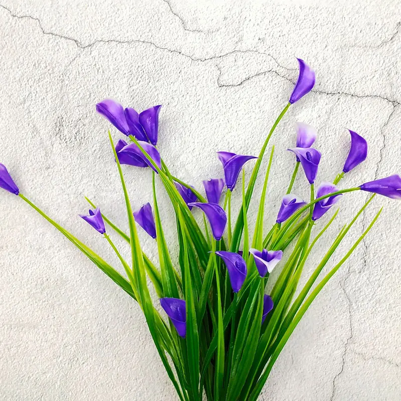 

2020 5 Forks mini Artificial Calla With Leaves Home Room Decoration False Flower Plastic Fake Plants Spring Calla Lily plants