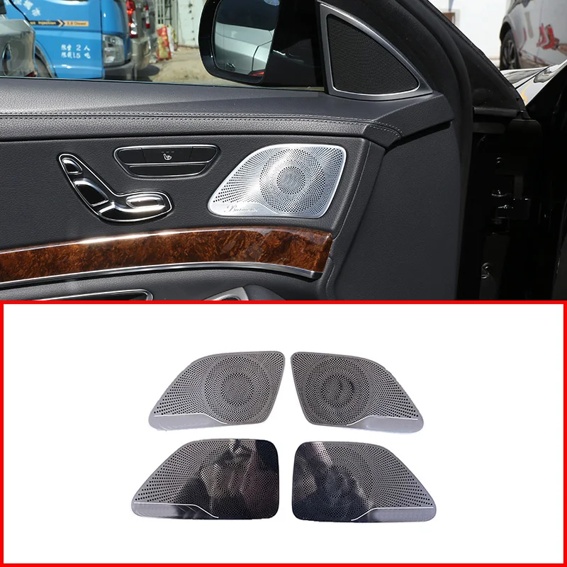 

For Mercedes Benz W222 S Class S300 S320 S350 S400 2014-2019 Car Stainless Steel Door Speaker Cover Trim Car Accessories
