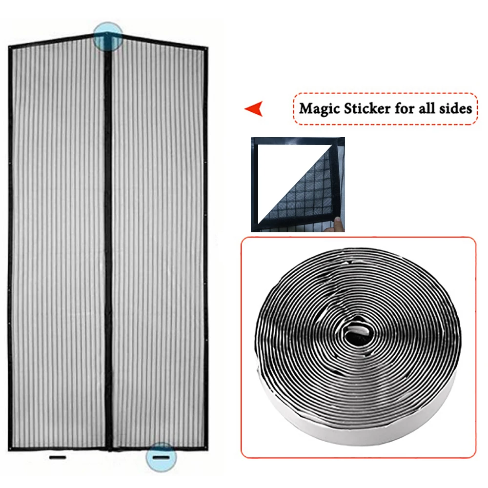 

2021 Quality Hands-free Summer Mosquito Insect Proof Magnetic Screen Door Mesh Nets Automatically Open Close Magnet Door Curtain