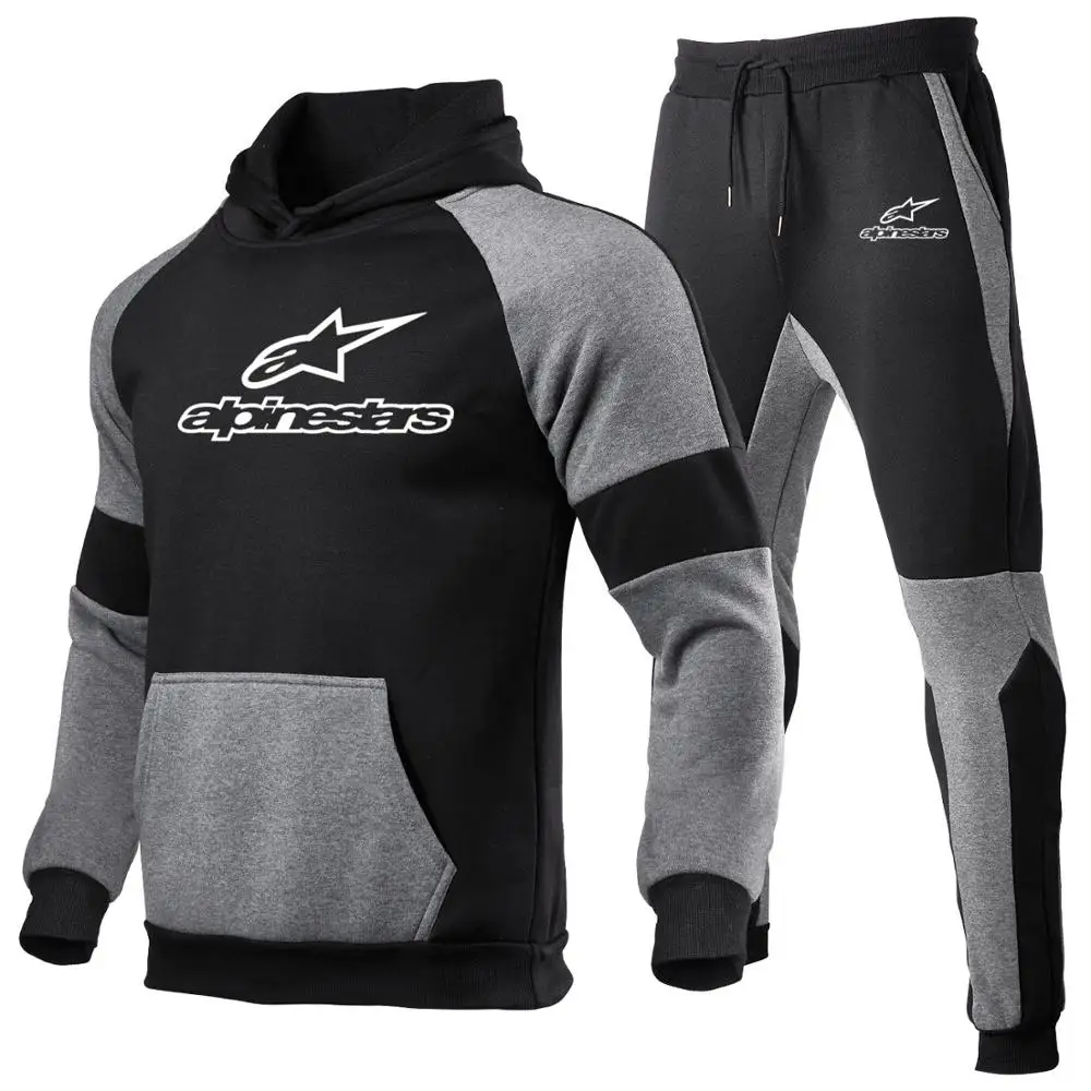 

2020 New Alpinestar Fashion Cotton Track Sportswear Suit Men's Autumn And Winter Trousers Hoodie Pullover Two Jogging Suits M-3X