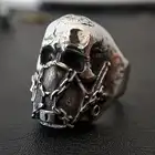 Мужское кольцо с черепом EYHIMD, из нержавеющей стали 316L, в готическом стиле, с подсветкой, ювелирные изделия в стиле панк