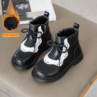 plush warmth winter snow british martin boots kawaii lolita casual goth cosplay anime cute princess leather shoes for girls kids