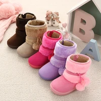 miqieer winter baby girls snow boots children furry soft soles non slip warm shoes first walker toddler cotton shoes kids boots