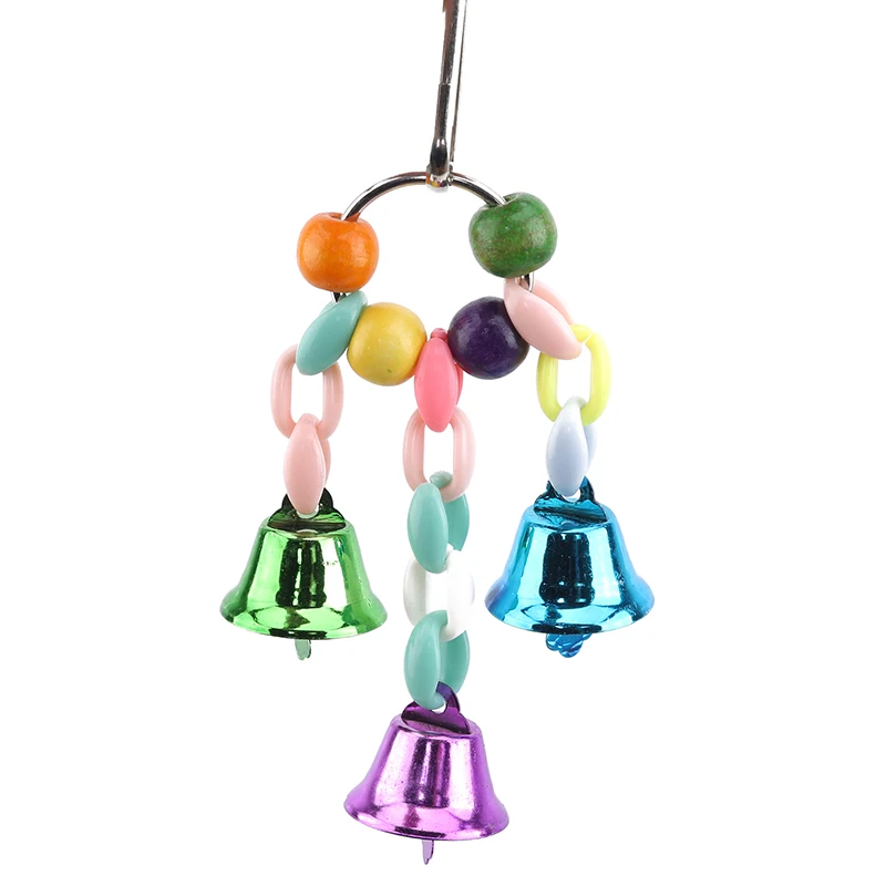 Juguete colgante para mascota, bolas de mimbre para morder, campana oscilante, soporte para periquito y p&aacute;jaro, accesorios de entrenamiento, suministros para mascotas-1