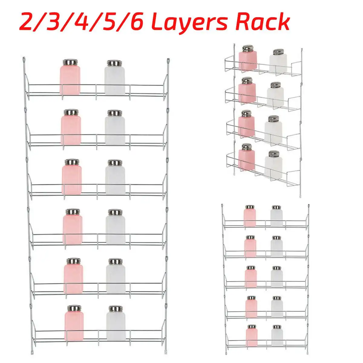 23456 layers kitchen spice rack multifunctional organizer storage holders shelf pantry wall hanging holder save space shelf free global shipping