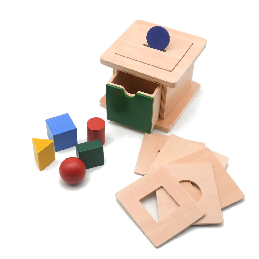 Caja de Juguetes Con tapas intercambiables Montessori Sesory, Juguetes educativos de madera 6 en 1, caja a juego, B2064H-4