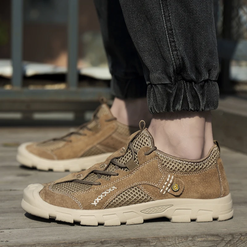 

Mens Casual Shoes New Mesh Classic Rubber Male Shoes Spring White Roman Sandalen Loafers Outdoor Comfy Leisure Shoes For Men