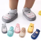 1 пара, хлопковые нескользящие однотонные носки для новорожденных, 0-24 м