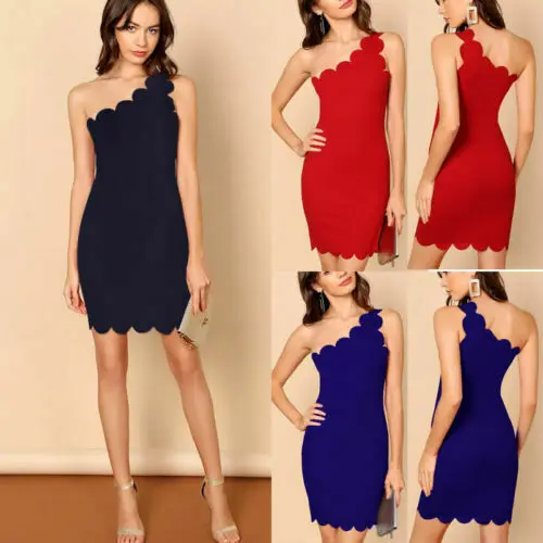 Женские Соблазнительные обтягивающие платье на одно плечо повседневное