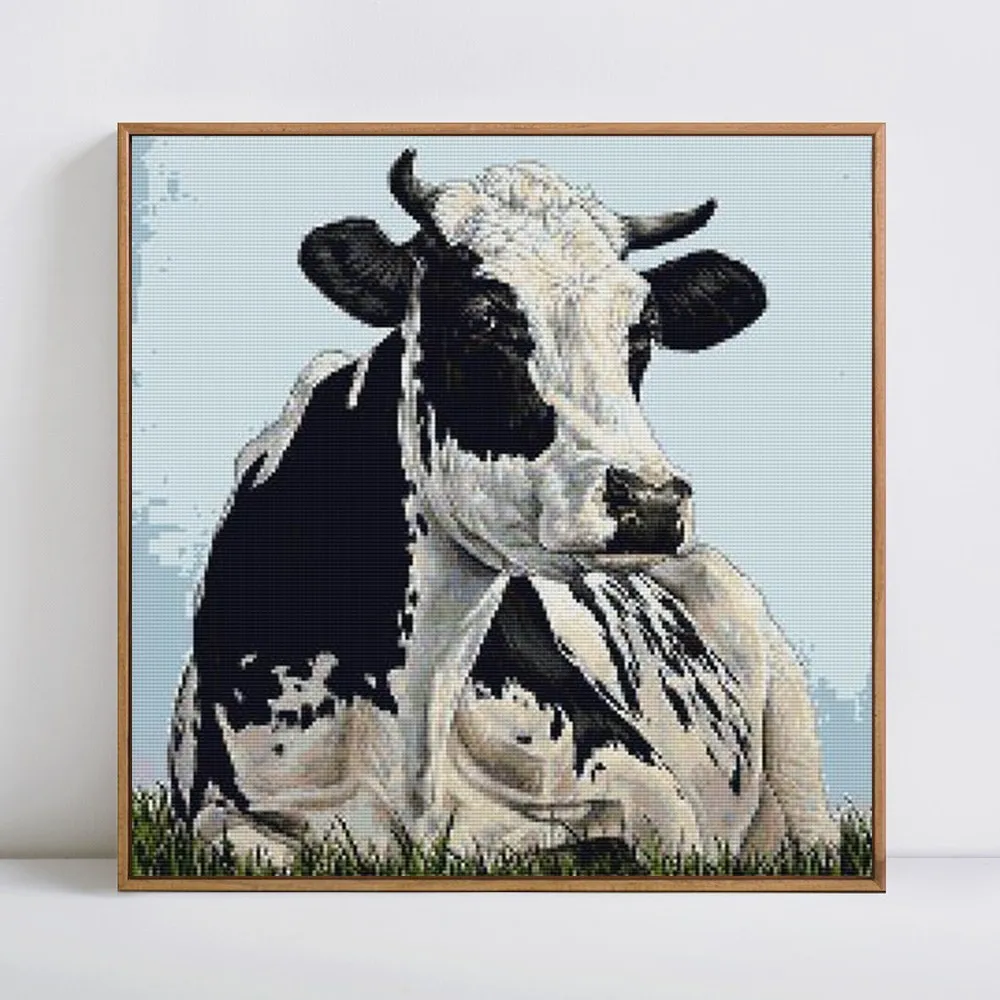 MEIAN 5D DIY Алмазная картина полная круглая животная корова вышивка мозаика полный