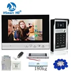 Проводной видеодомофон с экраном 7 дюймов, система видеодомофона, 1 монитор, 1 пароль, система с радиочастотной идентификацией и Электрический магнитный замок