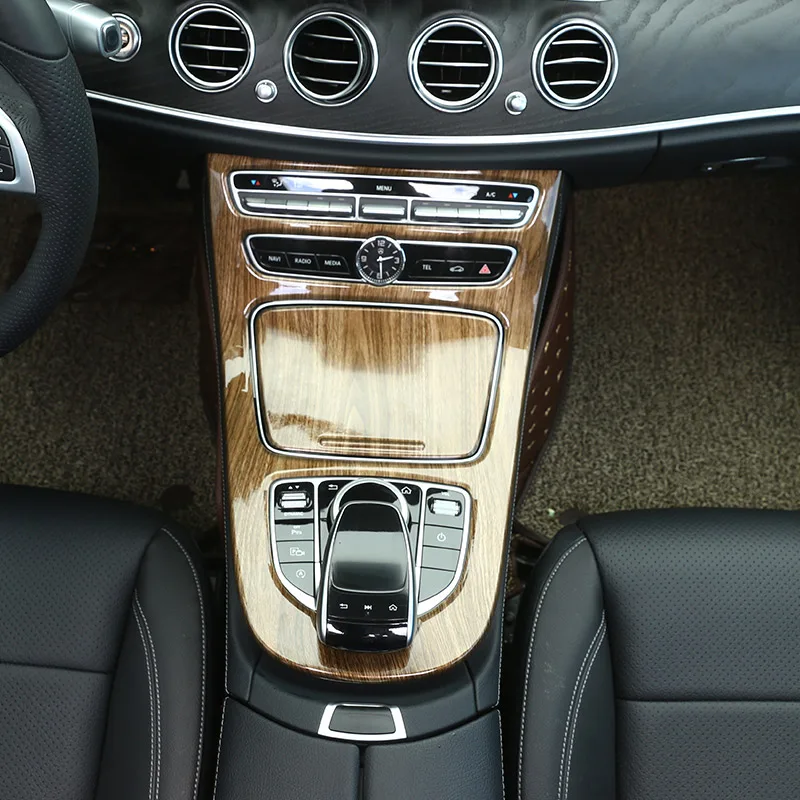 

5 Color ABS Black wood grain For Mercedes Benz E Class W213 2016-2018 Console Gear Panel Frame Cover Trim Interior Accessories