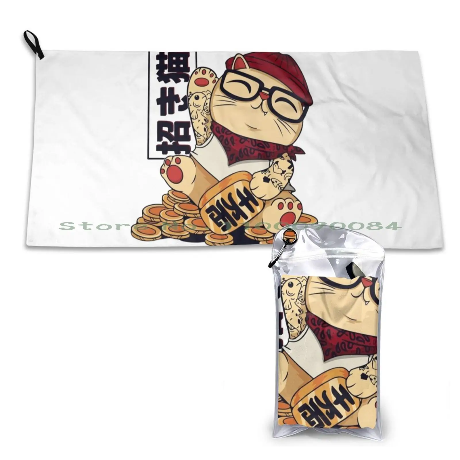 Быстросохнущее полотенце I Love My Cat V34 портативное для спортзала ванны спорта