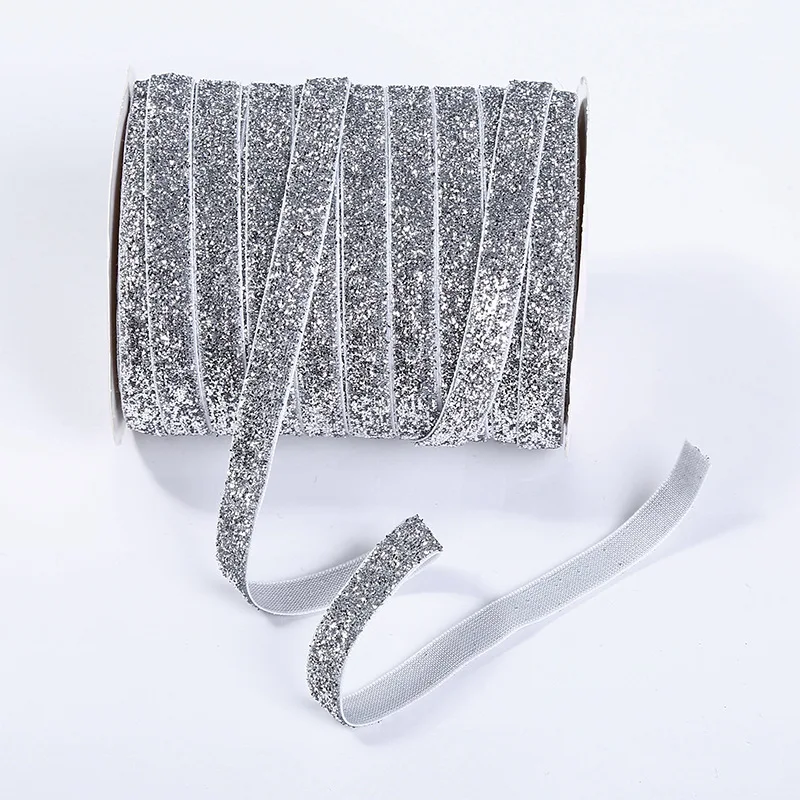 Односторонние неэластичные атласные ленты с металлическим блеском 5 ярдов