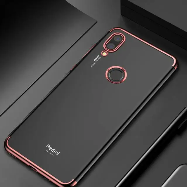 Rose Gold Чехол для телефона для Xiaomi Redmi Note 8 Pro, чехол, роскошный бампер, силиконовая прозрачная задняя крышка для Xiaomi Redmi Note 8T Note8 8A Note 7 Pro - Цвет: Rose Gold