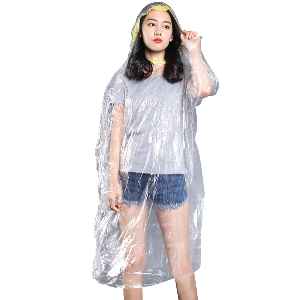 Горячая Распродажа 5 шт. унисекс одноразовый водонепроницаемый плащ с капюшоном