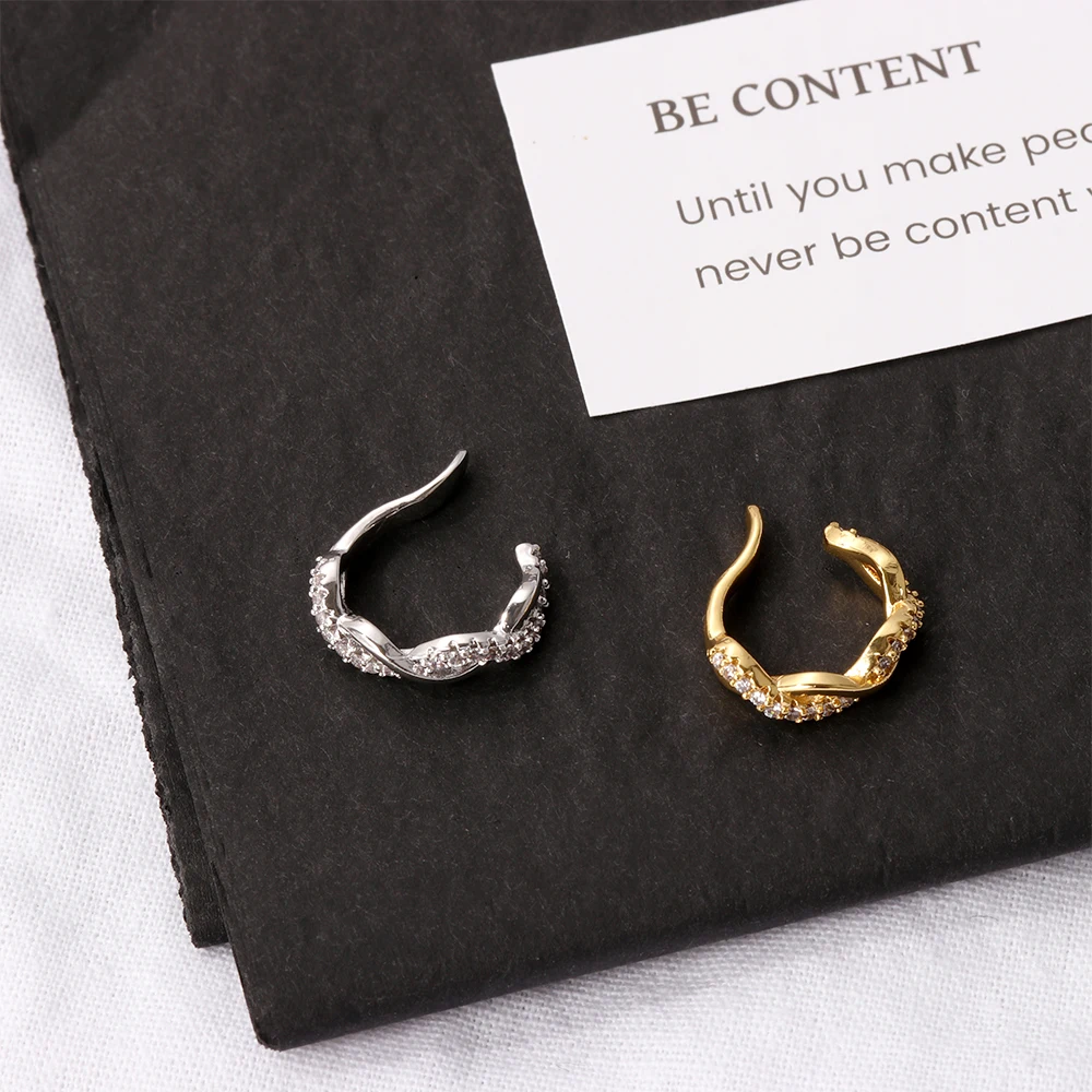 1 шт. спиральный для хряща ложный пирсинг Регулируемый Кафф Cz не Пирсинг Серьга из