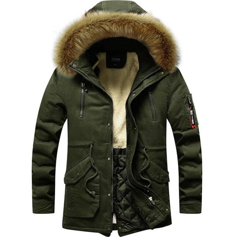 New Winter Warm Men Parkas Jackets Winter New Men Fur Collar Hooded Parka Coats Thick Male Outwear Men Overcoats X-Long Parkas
